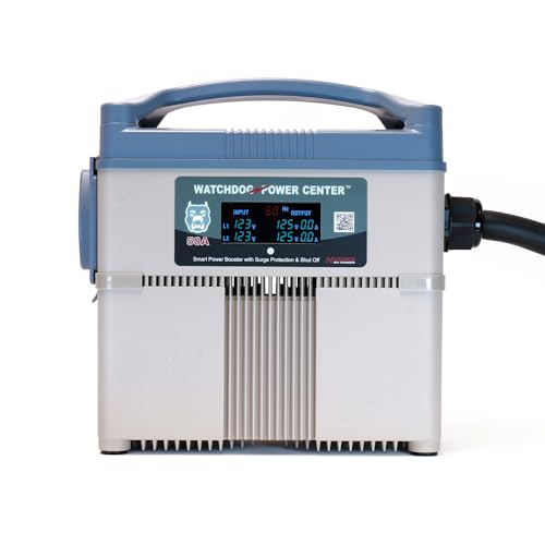 Power Watchdog WPC50A, Power Center - Voltage Booster & Surge Protector with EPO Shut Off, Bluetooth & WiFi, and LCD Display - 50 Amp