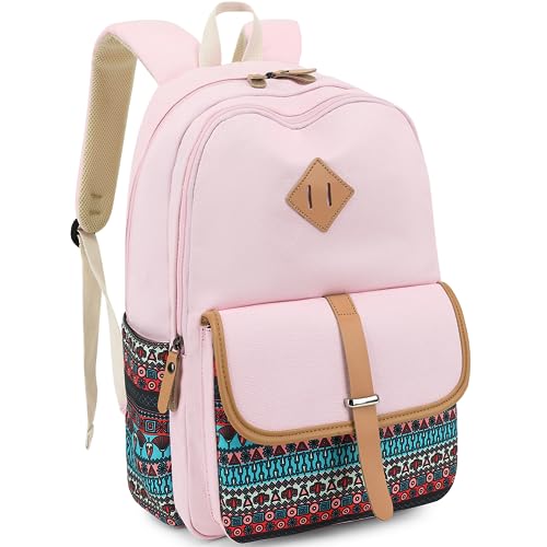 Image of Leaper Canvas School Backpack for Girls Laptop Bag Travel Bag Bookbag Daypack