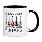 Guitar Coffee Mug Novelty Many Guitar Patterns Mug Gifts for Teacher Musician Guitar Enthusiasts - 11.5 oz Ceramic Guitar Coffee Cup Birthday Christmas Gifts for Men Women