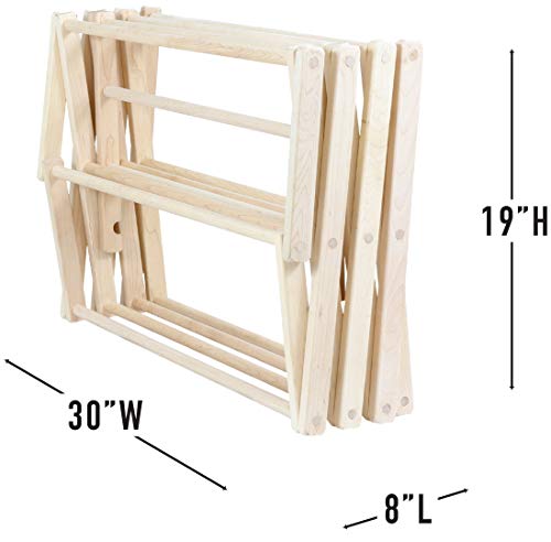 Pennsylvania Woodworks Clothes Drying Rack: Solid Maple Hard Wood Laundry Rack For Sweaters, Blouses, Lingerie & More, Durable Folding Drying Rack, Made In Usa, No Assembly Needed, Medium #TOP5