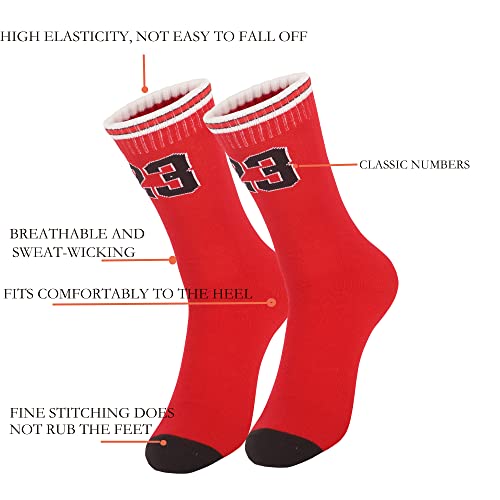 3 Pairs Basketball Socks for Boys and Girls,Athletic Running Breathable Youth Sports Basketball Socks Gifts for Kids 6-14 (One Size, 3 pairs #23)2