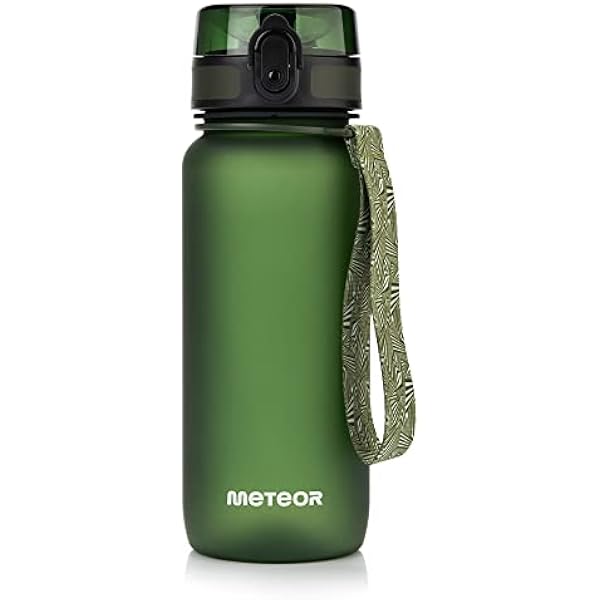 Butelka sportowa na wodę Meteor BPA Free Tritan – szczelny bidon z blokadą, sitkiem i miarką, antypoślizgowa, 500–1500 ml