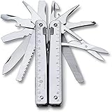 Victorinox, Multifunktionswerkzeug, Swiss Tool X, silber (26 Funktionen, Feststellklinge, Kombi-Spitzzange, Hartdraht-Schneider, Dosenöffner)