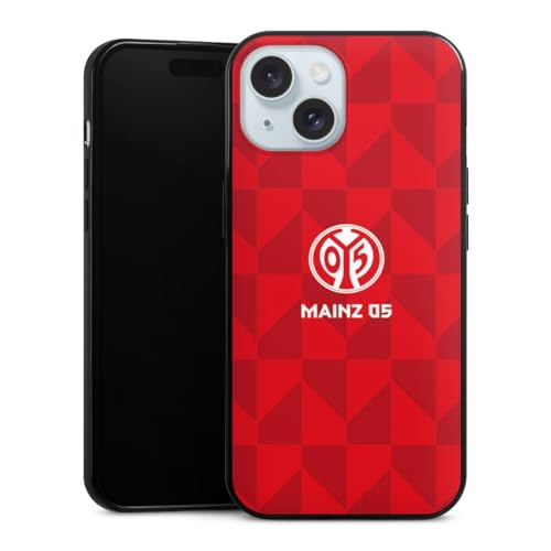 Slim Case extra dünn kompatibel mit Apple iPhone 15 Silikon Handyhülle schwarz Hülle Mainz 05 Offizielles Lizenzprodukt Fanartikel