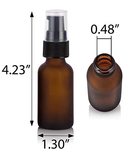 Botella redonda Boston 30 ml de cristal ámbar esmerilado 3