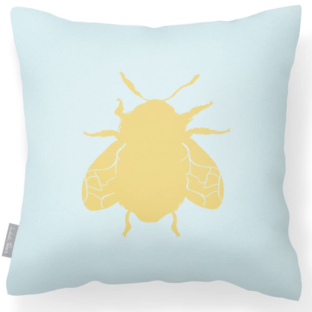 Izabela Peters Bee - Duck Egg Waterproof Outdoor Cushions, 43 Cm, Filled, Garden & Chair Cushions