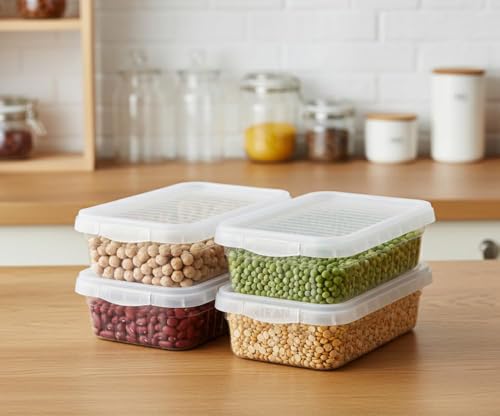 Image of Fridge Storage Containers, Storage Box for Kitchen, Refrigerator Organizer Containers, Kitchen Storage Box, Fridge Storage Boxes, Pantry Organization (Pack of 6, 2000Ml)