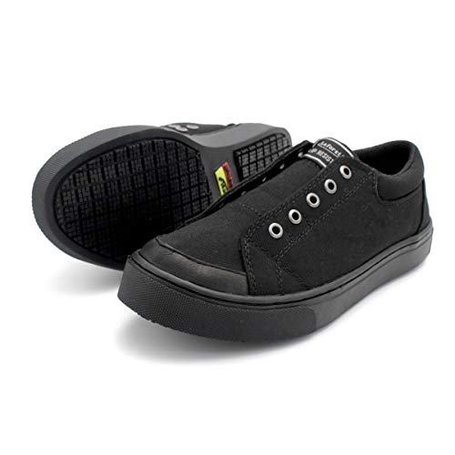 Laforst Courtney 3346 Womens Sunbrella Slip Resistant Waitress Server Slip On Flat (10) Black