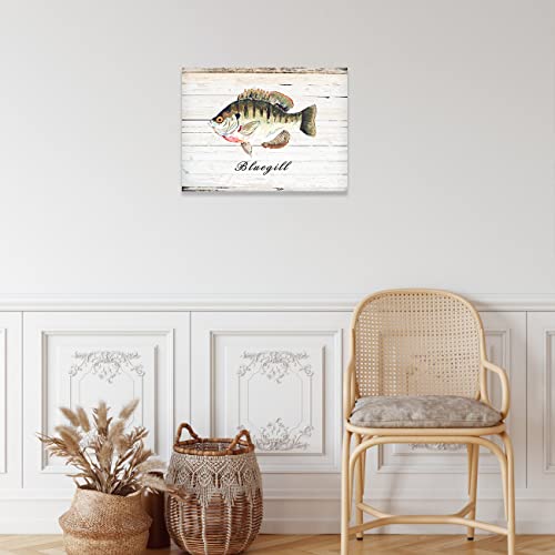 Ccwacpp Bluegill Fish Canvas Fish Wall Art Prints Freshwater Fish Painting Lake House Decor Ready To Hang (12”X18”(30X45Cm), Bluegill) #TOP3