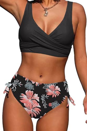 CheChury Conjuntos de Bikini Traje de baño Ropa Bikini Bandeau para Mujer Brasileo Ropa de Pecho de Playa Cintura Alta Traje con Relleno Mujer Brasileo Ropa de Playa