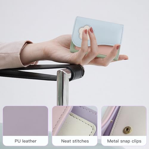 Small Womens Wallet, Trifold PU Wallets for Women, Ladies Wallet with Floral Print Design(Pink)4