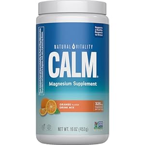 Natural Vitality Calm, Magnesium Citrate Supplement, Anti-Stress Drink Mix Powder, Gluten Free, Vegan, & Non-GMO, Orange, 16 oz