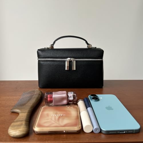 Image of Rejolly Top-Handle Vanity Bag for Women Leather Small Handbag Crossbody Shoulder Pouch Purse