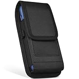 ykooe Belt Clip Holster Case for iPhone 16/15/14/13/12 Pro Max and Plus Models, Nylon Cell Phone Card Holder Pouch- Black