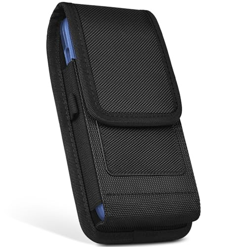 ykooe Belt Clip Holster Case for Samsung Galaxy S25/S24/S23/S22/S21 Ultra A16 A26 A35 A36 A55 A56 Models, Nylon Cell Phone Card Holder Pouch-Black
