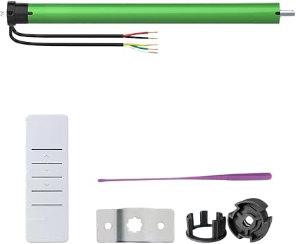 DC24V Tubular Motor for Motorized Roller Shades, Heavy Duty Dry Contact Blind Motor with Remote Control, 35mm Electric Shutter Motor, Ultra-Quiet Copper 10 N.m for 50mm 2" Round Tube