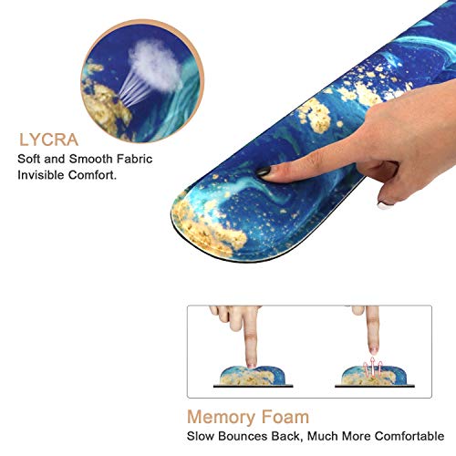 Icasso Keyboard Wrist Rest And Mouse Wrist Rest Pad, Made Of Memory Foam, Ergonomic Support, Easy Typing And Relieve Wrist Pain, Perfect For Gaming, Computer, Office, Laptop (F-Blue Gold) #TOP2