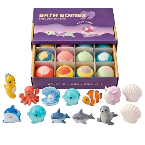 Bombas de baño infantiles ecológicas con juguetes oceánicos y aromas florales