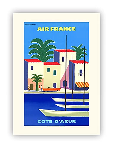 Affiche vintage Air France Côte d'Azur Georget 1959 poster déco murale retro 60x80