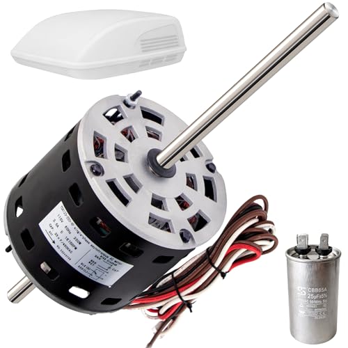 NUOVEPE RV AC Fan Motor with Capacitor 1/3 HP 115 Volts 1675 RPM Replacement for Fasco D1092 Compatible with Coleman Mach 6000 8000 Series Models 48004 48014 48064 Airxcel 48254C966