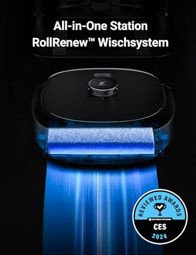 Image of Eureka J20 DE Vacuum Cleaner & Mop Robot + All-in-One Station (Always Clean Mop, AI 3D Obstacle Avoidance, Intelligent Pet Bypass, 8000Pa, Car Carpet Detection, App & Voice Control) Black