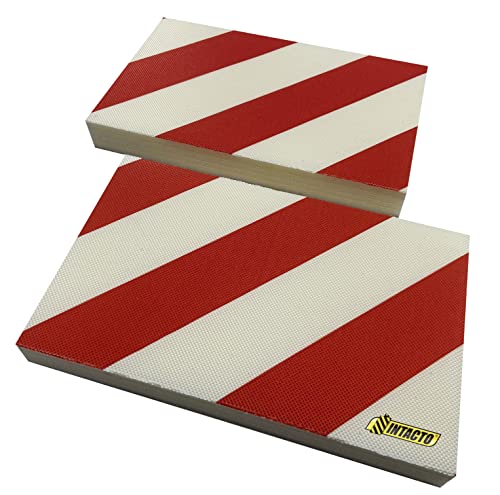 2 piezas protección parking INTACTO, blanco y rojo con adhesivo 328x200x38mm.