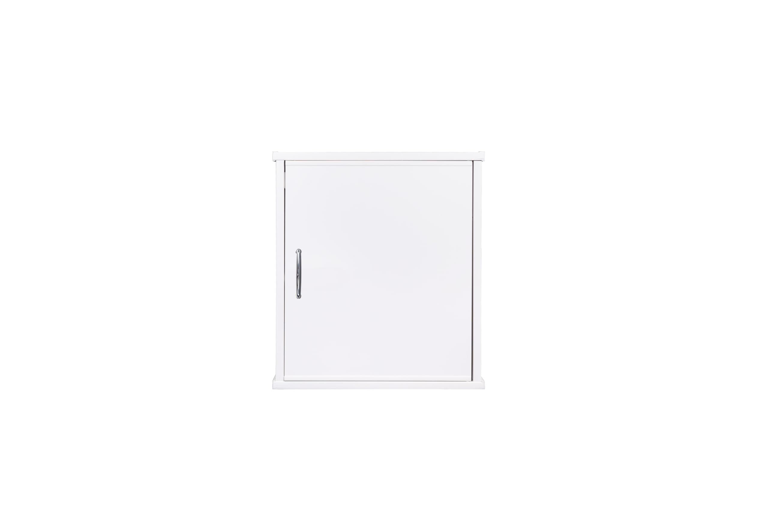 Negrari Pensile in Resina PVC, Resistente all'umidità, Ripiano d'appoggio interno, Adatto per interni ed esterni, L45 x P34 x H52 cm, bianco.