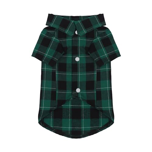 Paiaite TGEZI-GREEN-S Plaid Dog Shirt: Classic Checkegreen Style In Pure Cotton cover
