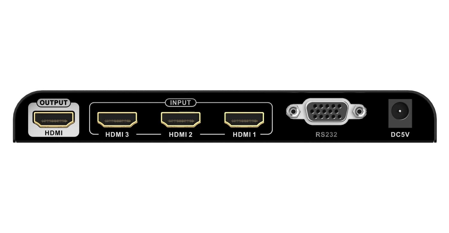 PremiumCord 4K HDMI przełącznik 3:1 z pilotem zdalnego sterowania i zasilaczem sieciowym, metalowa obudowa, przełącznik, rozdzielczość wideo 4Kx2K 2160p UHD 60Hz, Full HD 1080p, 3D, HDCP, kolor czarny