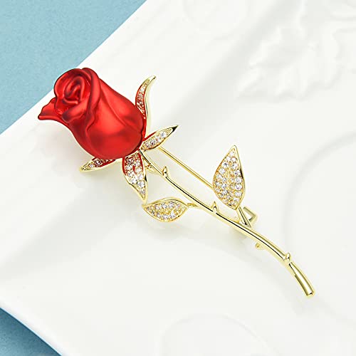 Broches femmes dames accessoires de mode broche fleur rose rouge
