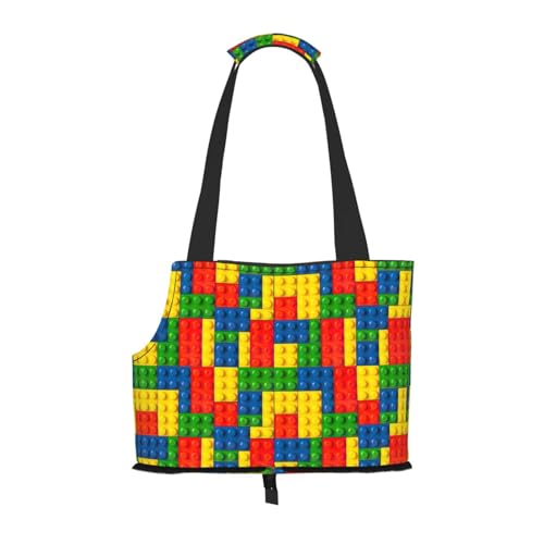 Sac de transport pour chiot imprimé brique coloré - Idéal petits chiens et chats - 2