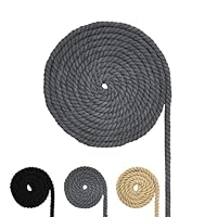 Katoenen koord, grijs macramégaren, vele maten, katoenen touw voor doe-het-zelf knutselwerk, geschenken (grijs, 20 mm (5 m