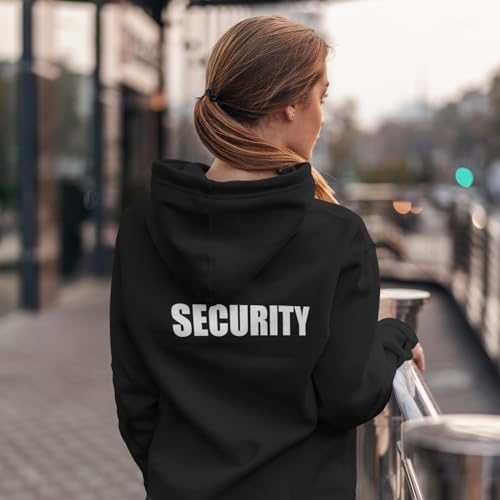 lepni.me Hoodie Sweatshirt Security Crew Uniform Event Staff Party Bar Club Workwear (3XL Black White)