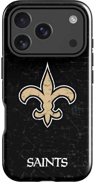 Skinit Impact Phone Case Compatible with iPhone 17 Pro Max - Officially Licensed NFL New Orleans Saints Distressed Design