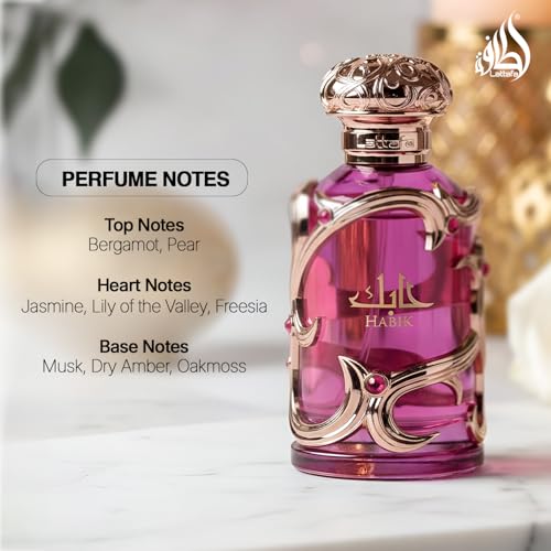 Lattafa Habik - Floral, Fruity, Fresh, Musky, Eau de Parfum, Spray, Long-Lasting Fragrance for Women, 100 ml