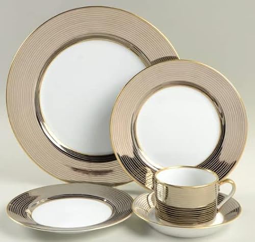Fitz And Floyd Les Bandes Platineees 5 Piece Place Setting ~New~ #TOP25