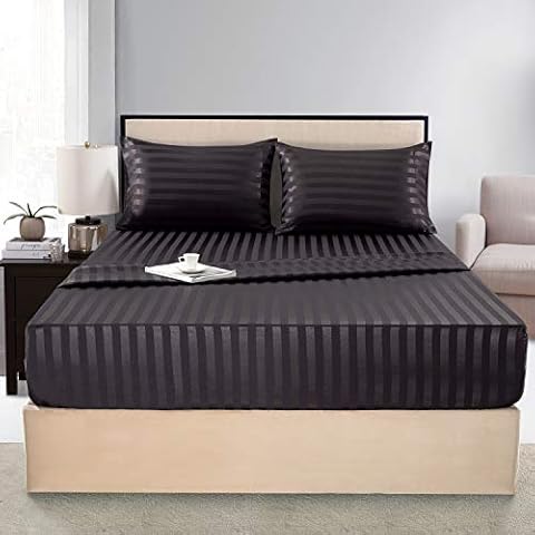Satin-Seiden-Bettwäsche, Queen-Size-Bettwäsche, schwarz, weich, kühlend, tief Cover
