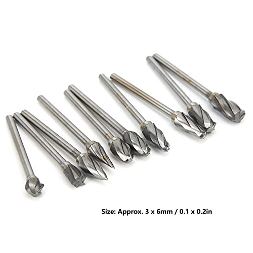 10 Piezas Fresas de Carburo de Tungsteno para Mecanizado miniatura 6