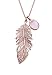 Produktbild Elli Halskette Damen Feder Boho mit Quarz in 925 Sterling Silber Rosé vergoldet
