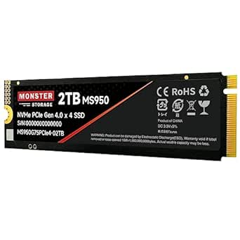 Monster Storage 2TB NVMe SSD PCIe Gen 4×4 最大読込: 7,400MB