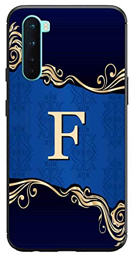 Image of Amazon Brand - Solimo Designer Blue Pattern Alphabet-F Printed Soft & Flexible Hybrid Back Case Mobile Cover for OnePlus Nord