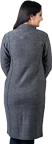 Image of TWENTY ME Winter Wear Casual Acrylic Wool Full Sleeve with Pockets Women's Extra Long Cardigans (4328)