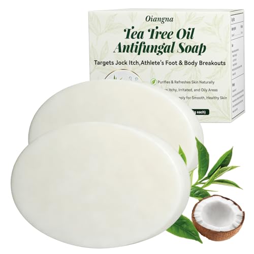 Antifungal Tea Tree Soap, Antifungal Soap Bar Relief of Itchy for Back Acne, Athlete's Foot, Tinea, Ringworm, Jock Itch, Face & Body Wash Soothing Care for Men And Women, Relieve Skin Discomfort