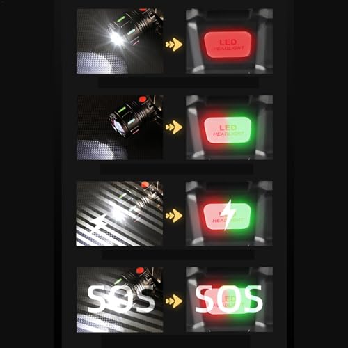 Linterna frontal LED para evitar caídas en ciclismo nocturno con USB 7