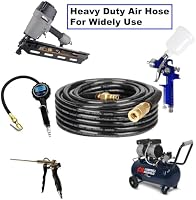 YOTOO Reinforced Polyurethane Air Hose 1/4" Inner Diameter by 25' Long, Flexible, Heavy Duty Air Compressor Hose with Bend Restrictor, 1/4" Swivel Industrial Quick Coupler and Plug, Black — image 6