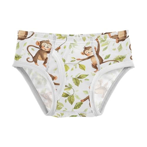 visesunny Boys Potty Training Underwear Naughty Leaf Monkey Breathe Cotton Briefs Size 2T-8Y for Toddler