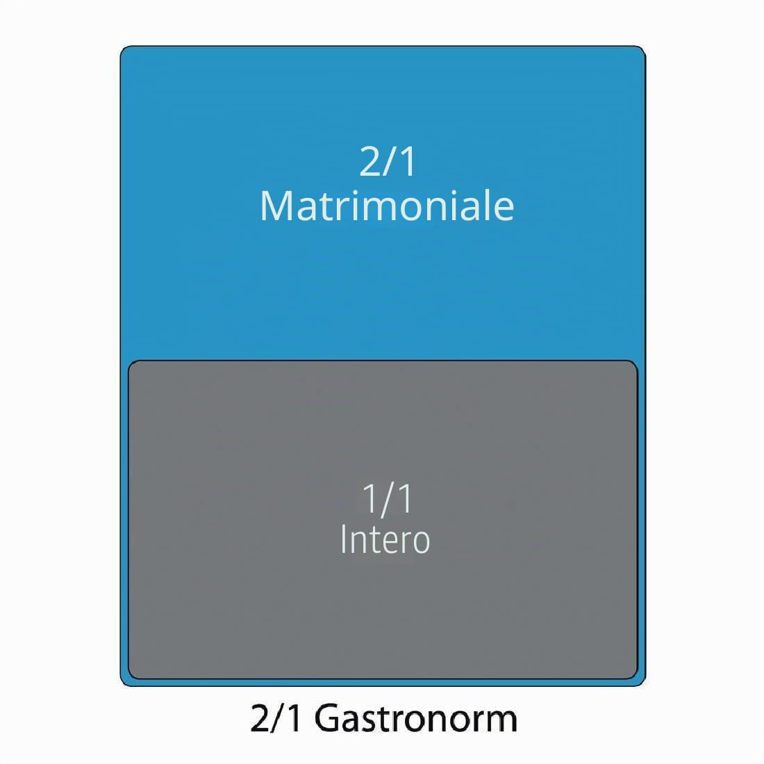 Vogue in acciaio INOX GN 2/1 pan 200 mm 650 x 530 MM contenitore di cibo ristorante