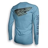 Performance Fishing Shirt Unisex Southern Fin UPF 50 Dri Fit Long Sleeve Apparel - Large, Mako Shark ( mako_l )