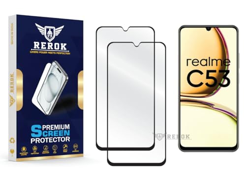 Image of Gorilla Tempered Glass Screen Protector Compatible with Realme C53 [Pack of 2] | Edge-to-Edge, Bubble-Free, Case Friendly, Easy Installation Kit
