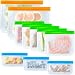 10 Pack Reusable Sandwich Bags FDA Grade Reusable Storage Bags (2 Large 5 Sandwich & 3 Snack Bags), Leakproof Slicone & Plastic Free Lunch Bags, Food Grade PEVA Sandwich Bags and Snack Bags